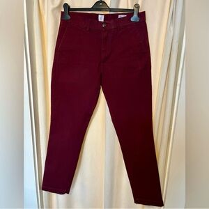 GAP slim-fit stretch chino pants maroon